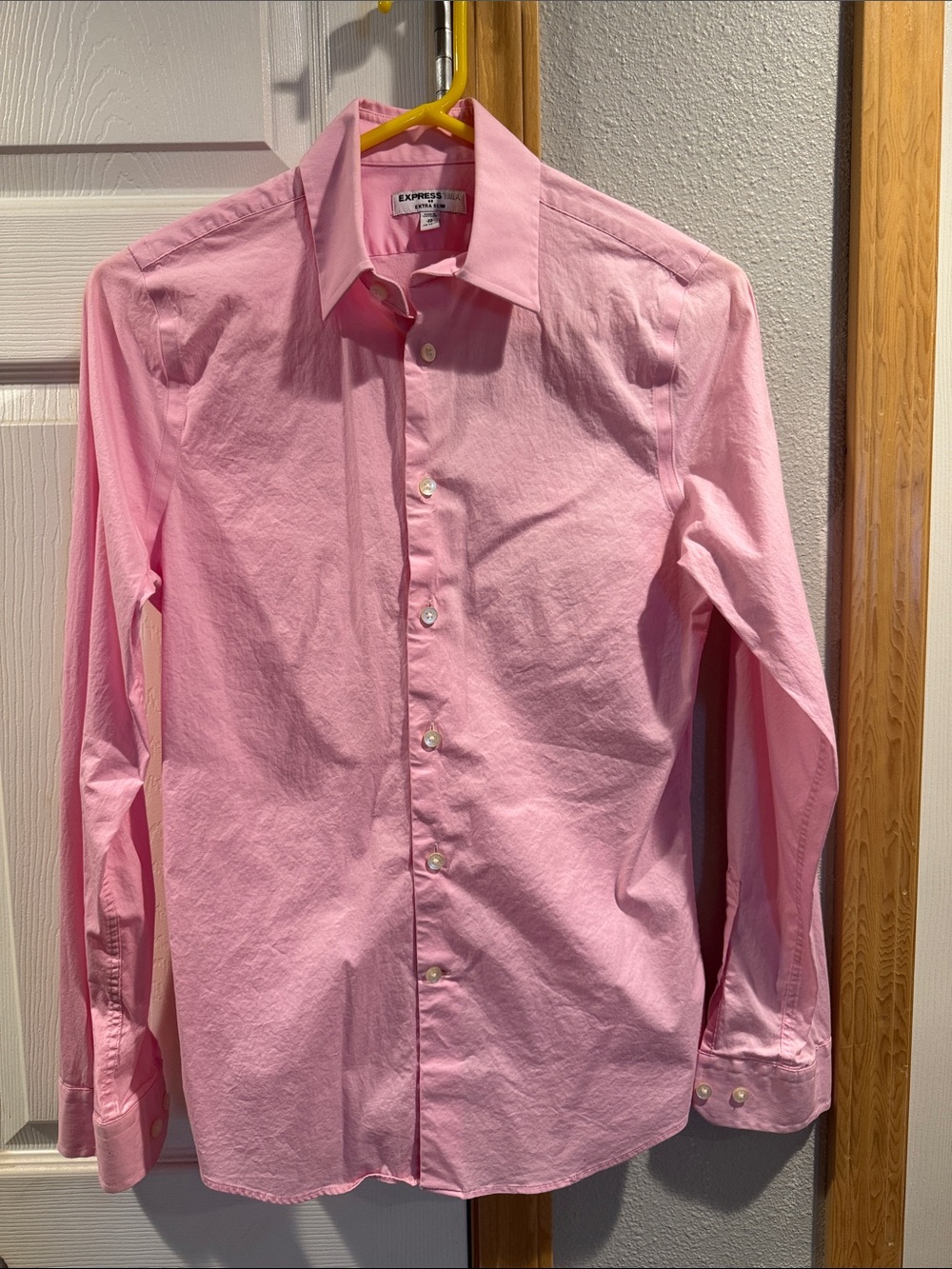 Express Men’s Pink Long-Sleeve Dress Shirt
